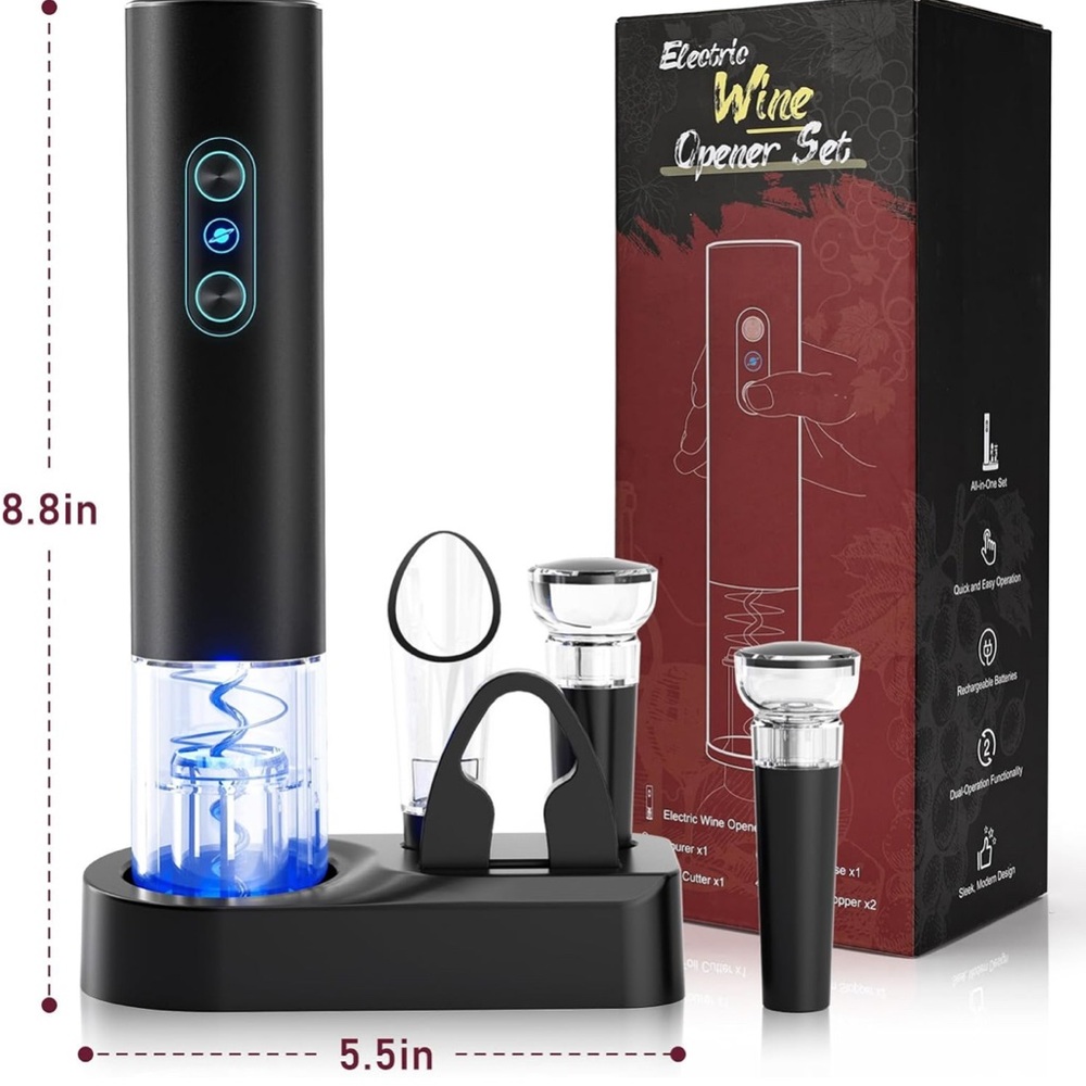 Electric Wine Opener Set with Accessories - Picture 6 of 8